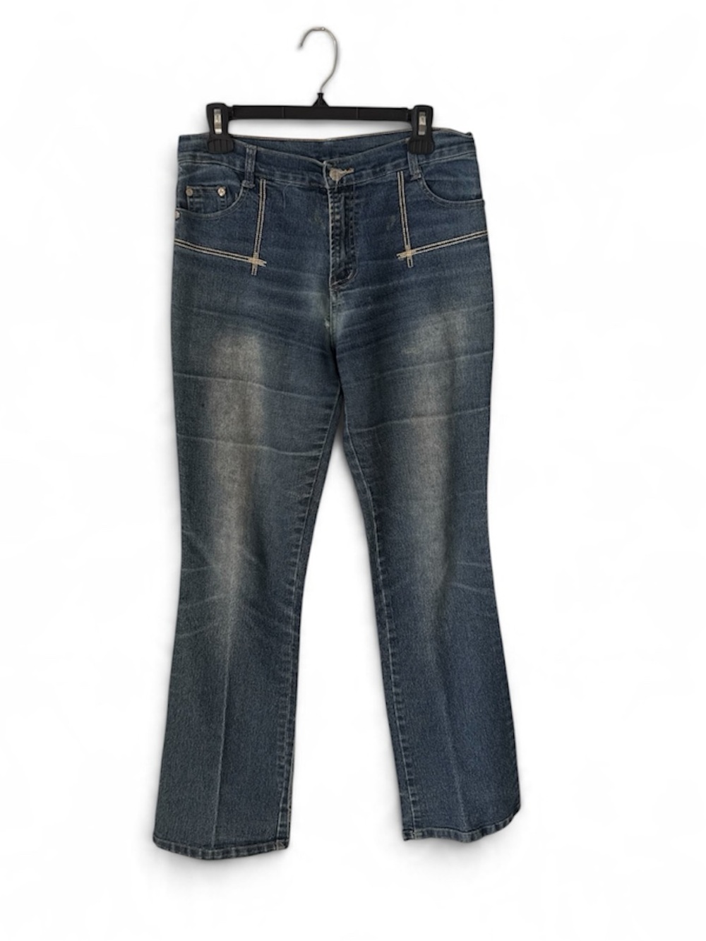 Cross Pocket Bootcut Jeans Women's Blue Boot Cut